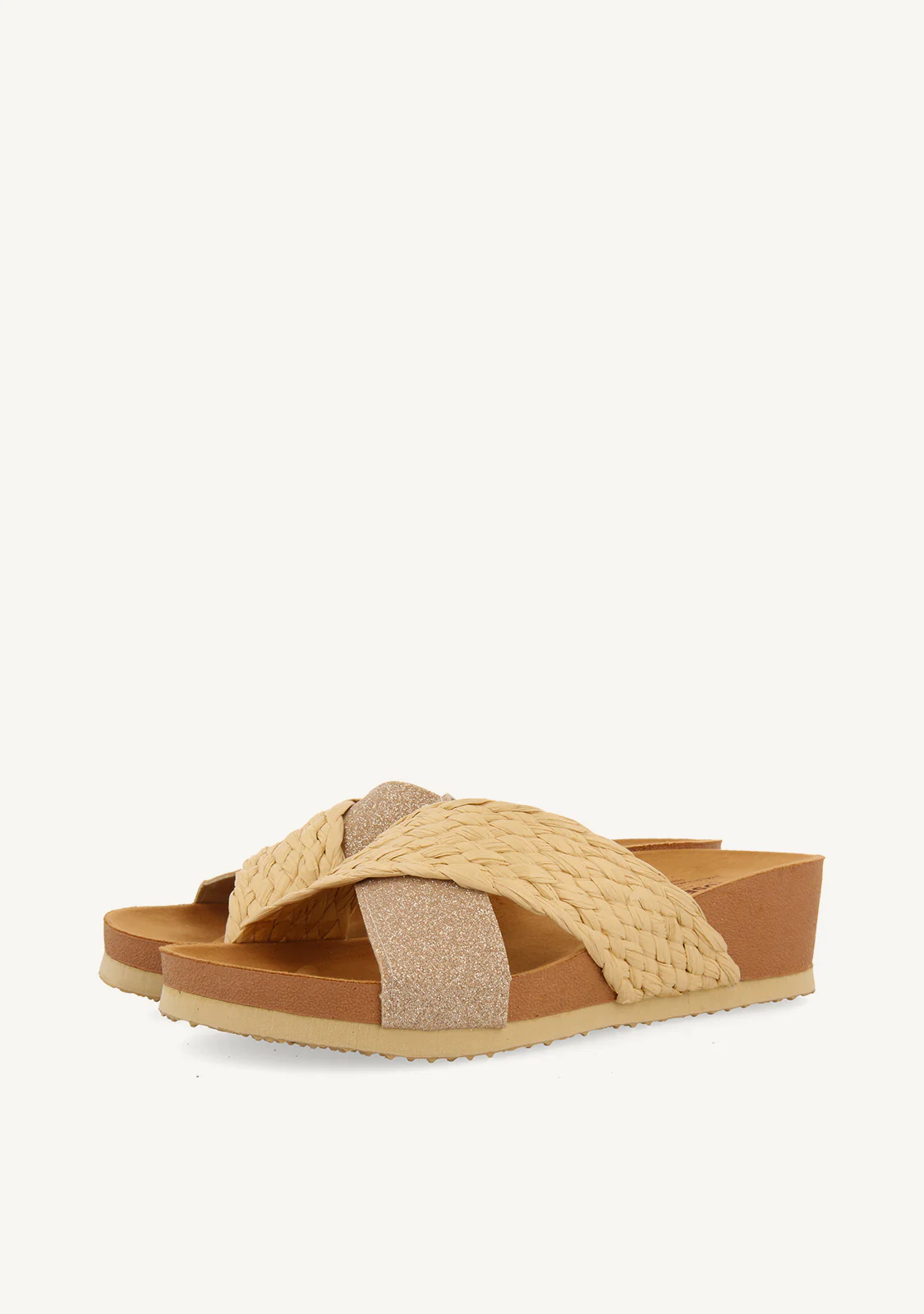 WEDGE SANDALS WITH NATURAL COLOR STRAPS FOR WOMEN GOULDS - Image 3