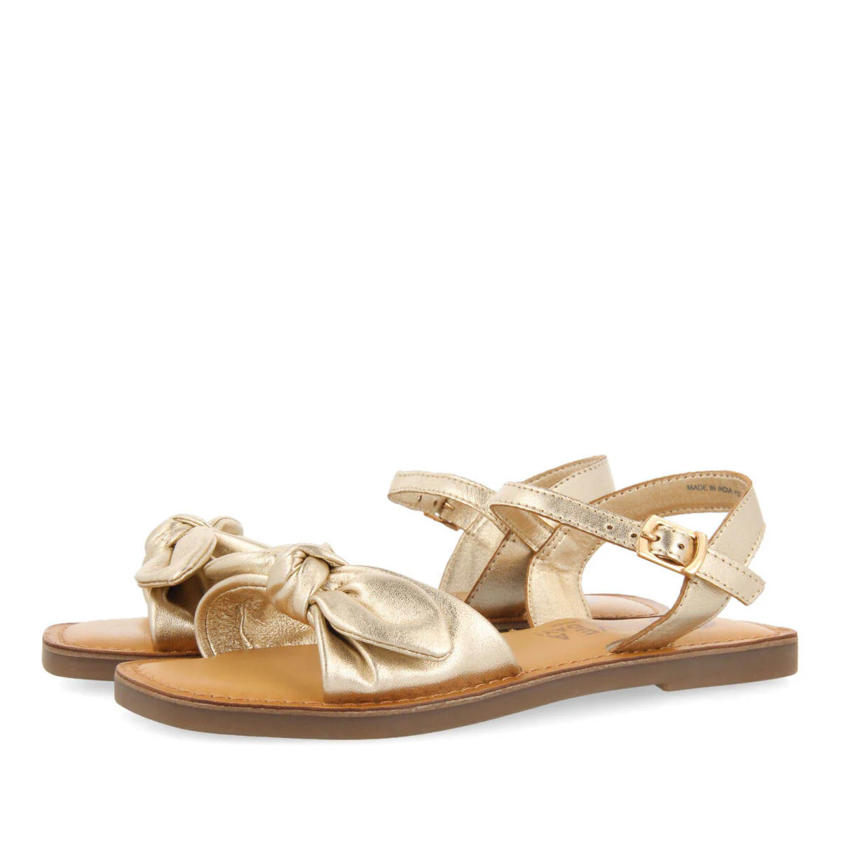 Xapuri girls metallic gold leather sandals - Image 2
