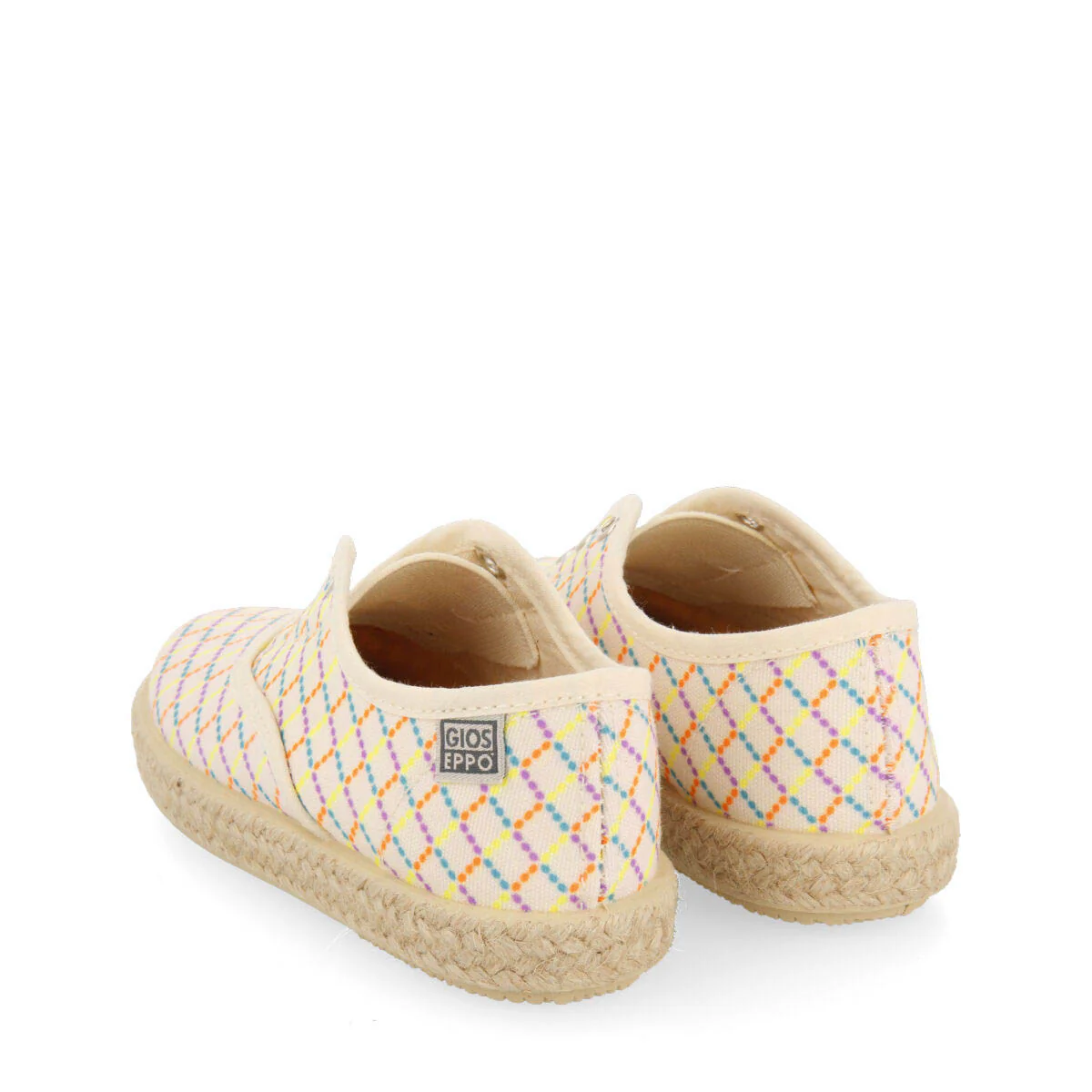 Xilitla babies beige oxford style espadrilles with a colourfulrint - Image 4