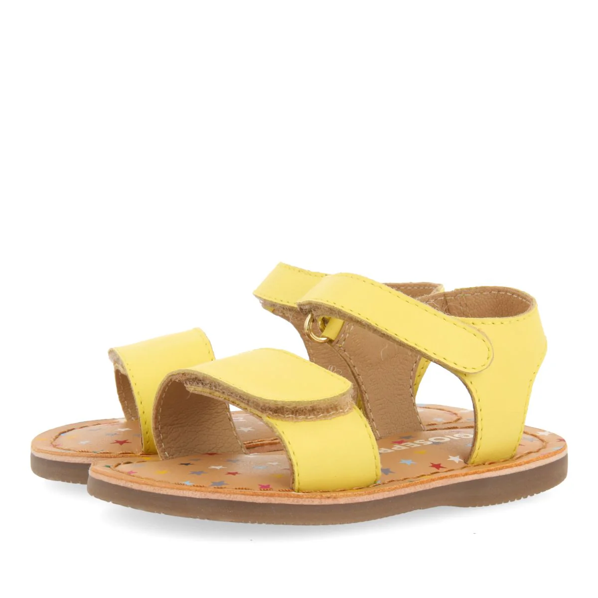 YELLOW LEATHER SANDALS WITH FANTASY PRINT FOR BABY HIMARE - Image 2