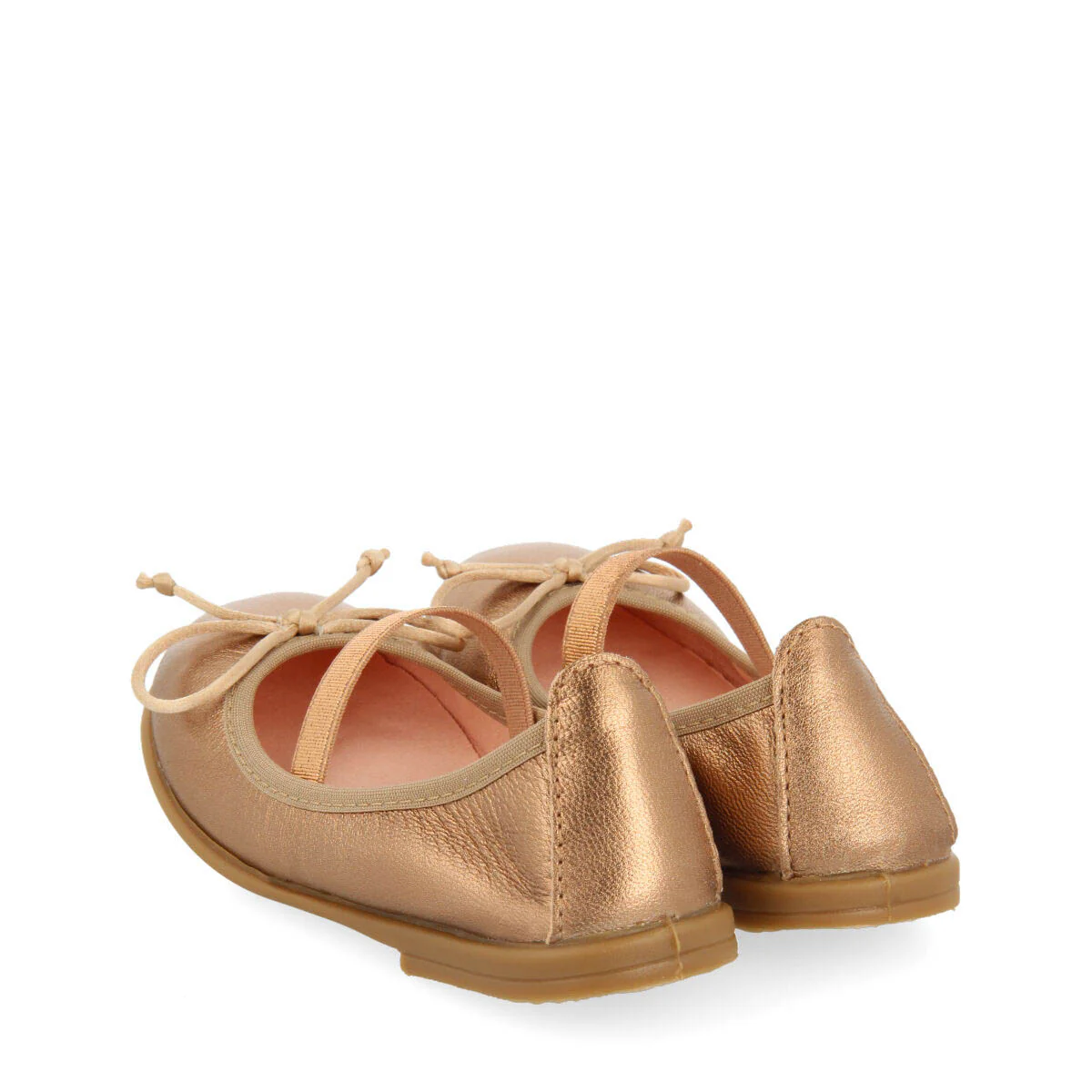 Zeltweg girls' rose gold leather ballet flats - Image 4